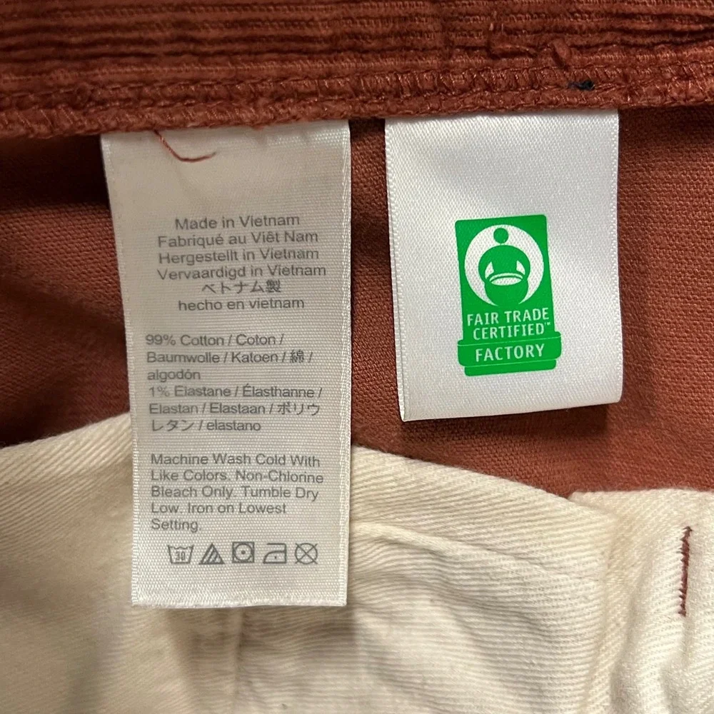 J.Crew 250 Slim Fit Corduroy Pants Mens 31x34 Rust Orange Style 250